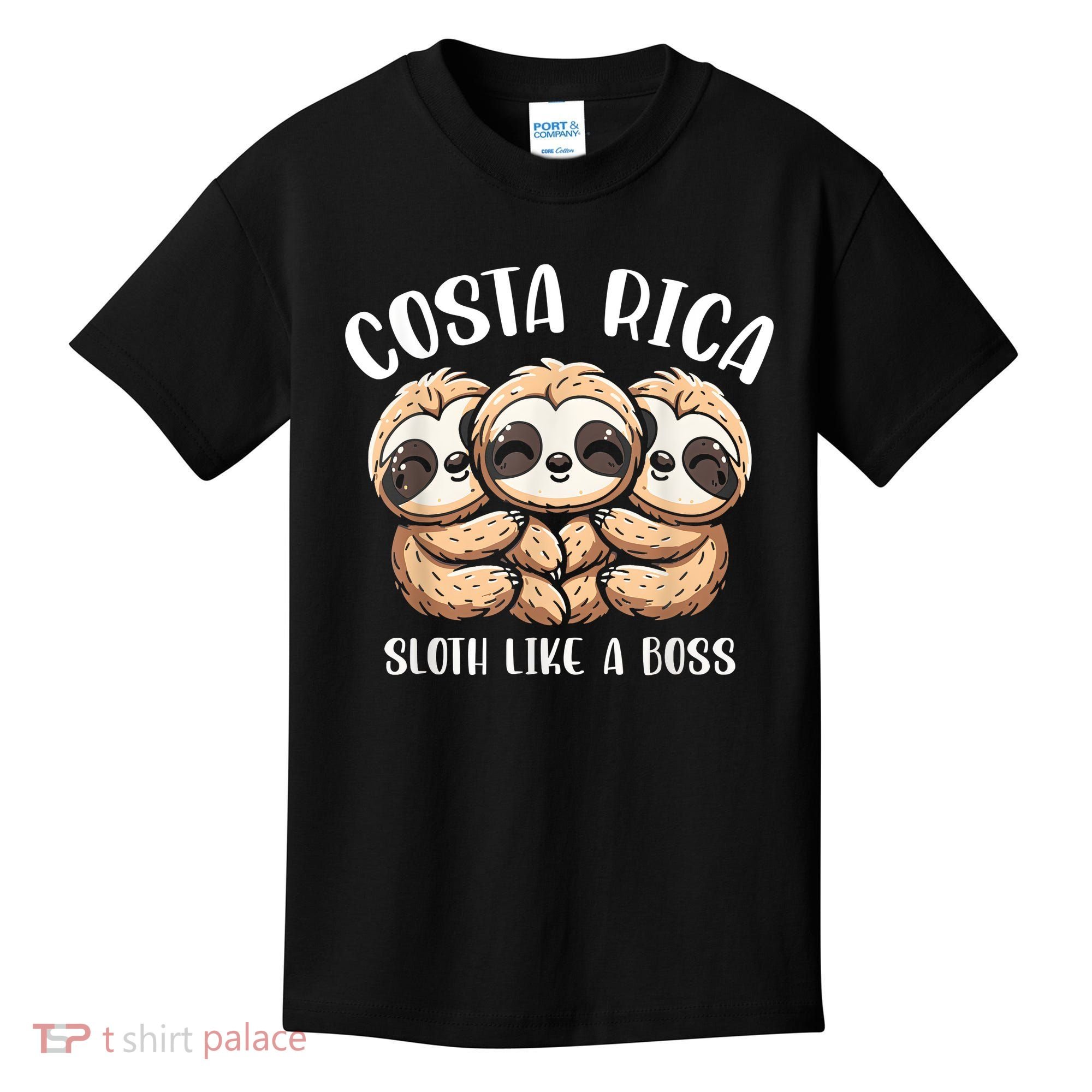 Costa Rica Sloth Like A Boss Costa Rican Travel Vacation Kids T-Shirt