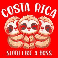 Costa Rica Sloth Like A Boss Costa Rican Travel Vacation Santa Hat thumb 1