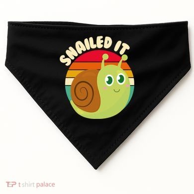 Cute Retro Snailed It USA-Made Doggie Bandana
