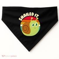 Cute Retro Snailed It USA-Made Doggie Bandana thumb 0