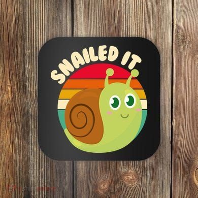 Cute Retro Snailed It Coaster