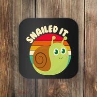 Cute Retro Snailed It Coaster thumb 0
