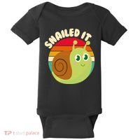 Cute Retro Snailed It Baby Bodysuit thumb 0