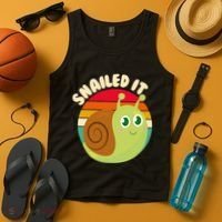 Cute Retro Snailed It Tank Top thumb 4