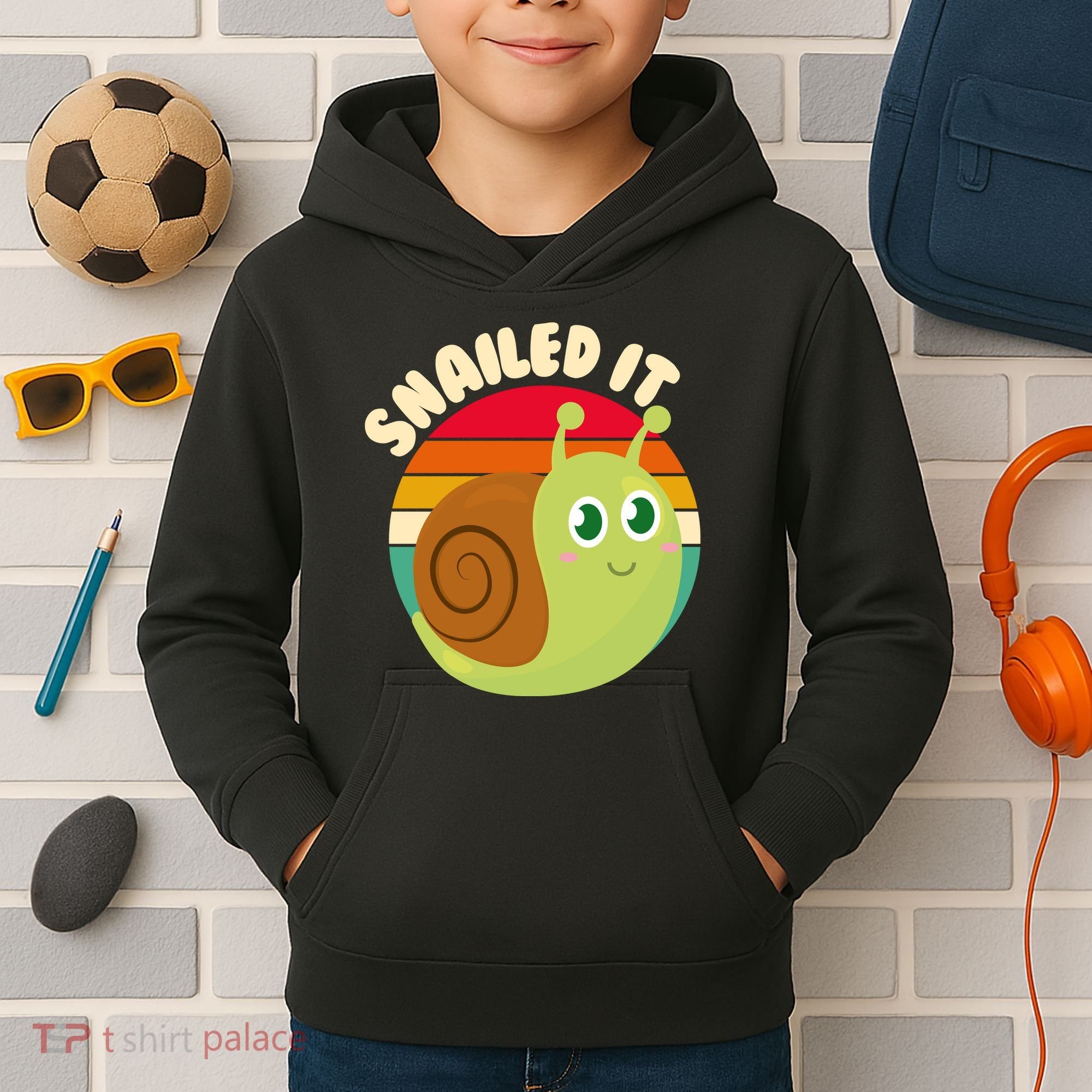 Cute Retro Snailed It Kids Hoodie