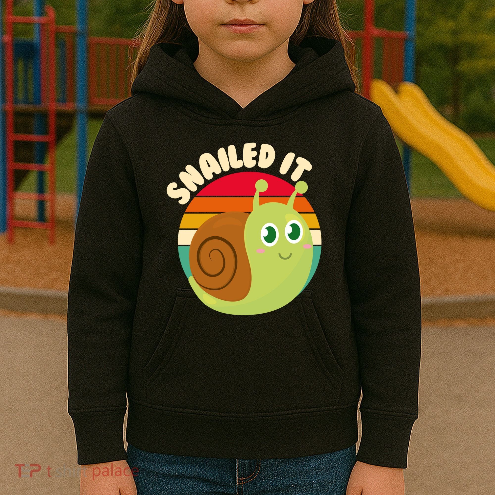 Cute Retro Snailed It Kids Hoodie