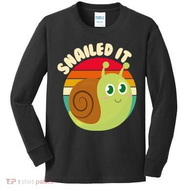 Cute Retro Snailed It Kids Long Sleeve Shirt