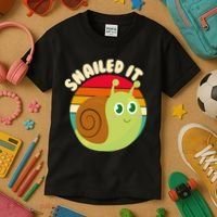 Cute Retro Snailed It Kids T-Shirt thumb 3