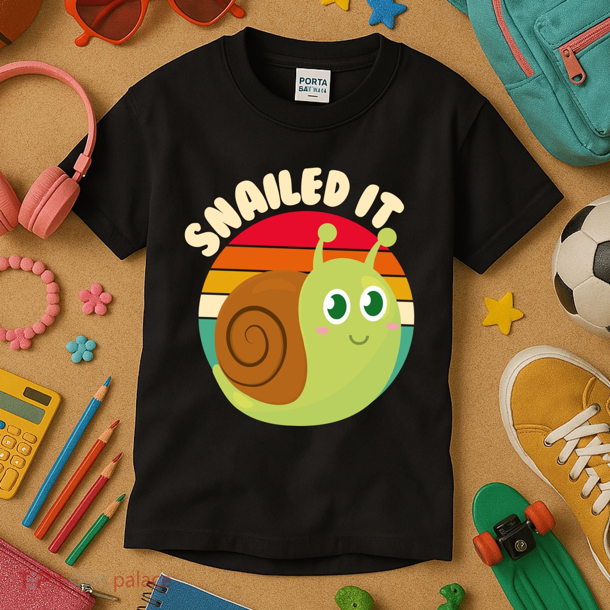 Cute Retro Snailed It Kids T-Shirt