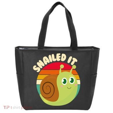 Cute Retro Snailed It Tote Bag