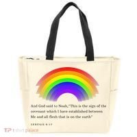 Christian Rainbow Scripture Tote Bag thumb 0