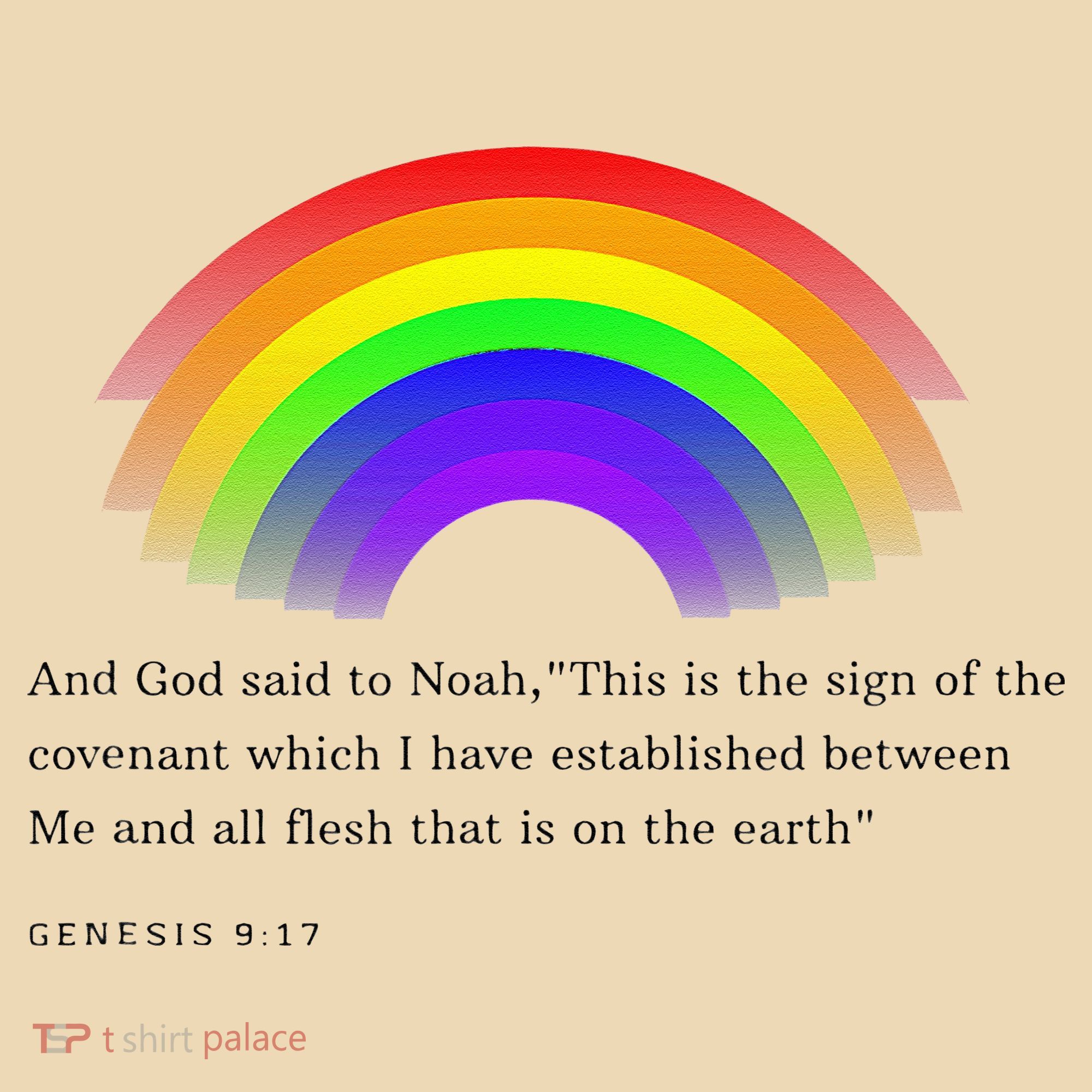 Christian Rainbow Scripture Tote Bag