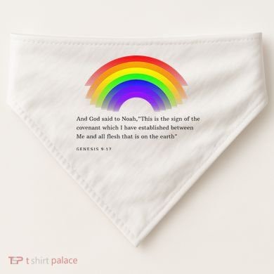 Christian Rainbow Scripture USA-Made Doggie Bandana