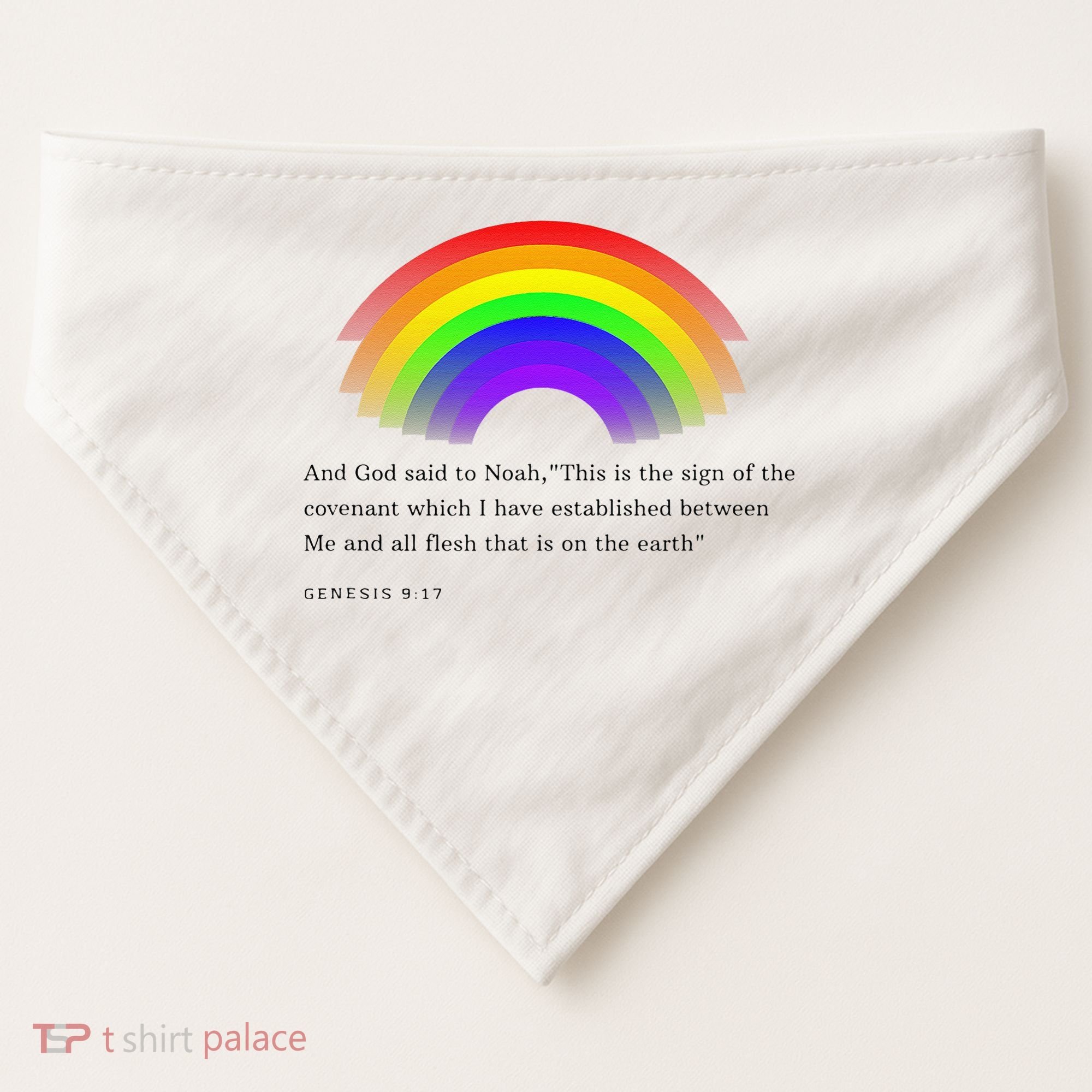 Christian Rainbow Scripture USA-Made Doggie Bandana