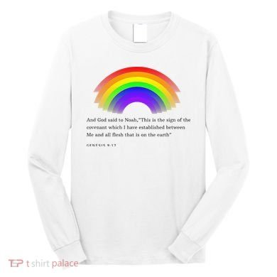 Christian Rainbow Scripture Long Sleeve Shirt