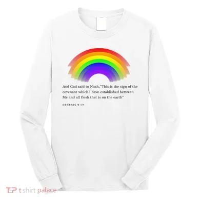Christian Rainbow Scripture Long Sleeve Shirt