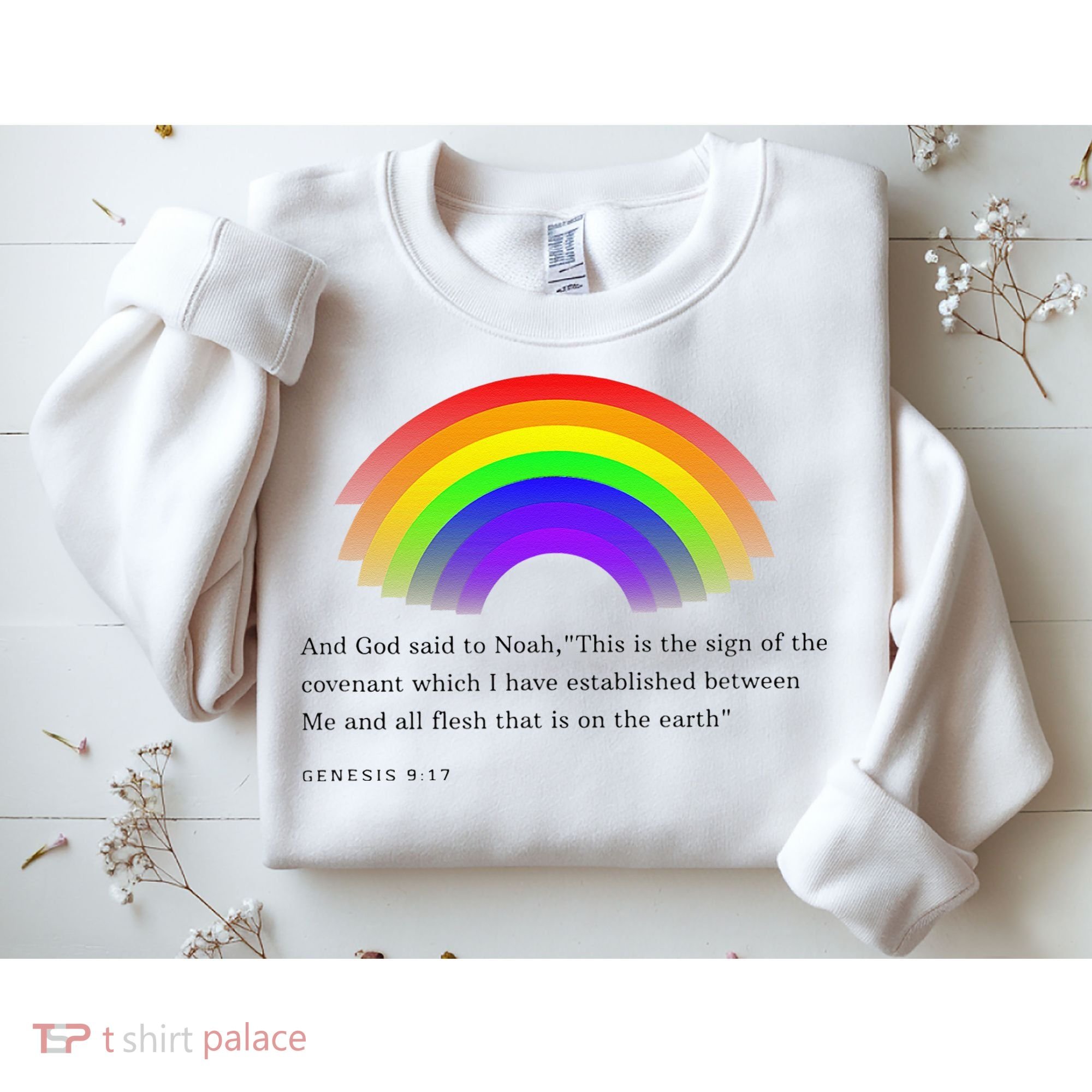 Christian Rainbow Scripture Sweatshirt
