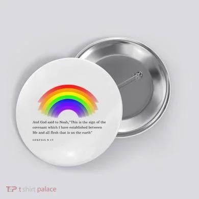 Christian Rainbow Scripture Button