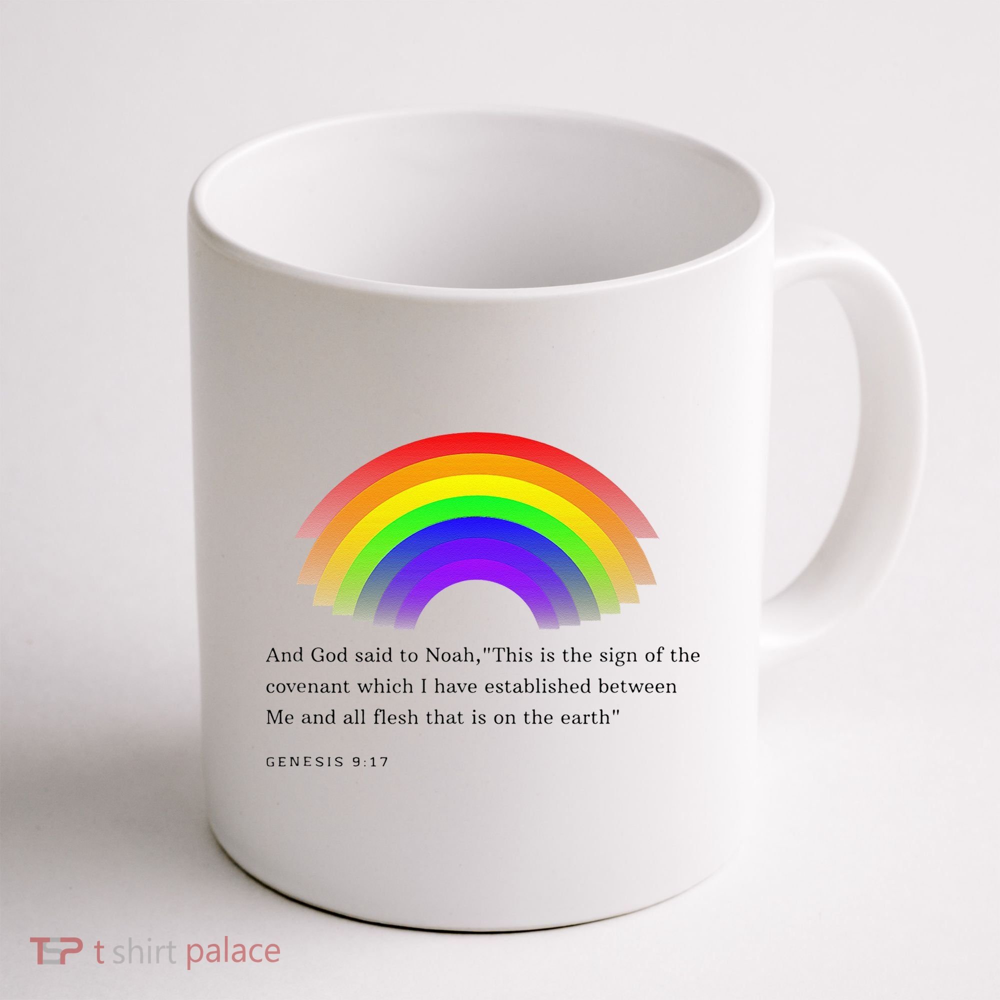 Christian Rainbow Scripture Coffee Mug