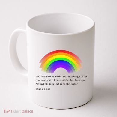 Christian Rainbow Scripture Coffee Mug