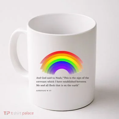 Christian Rainbow Scripture Coffee Mug