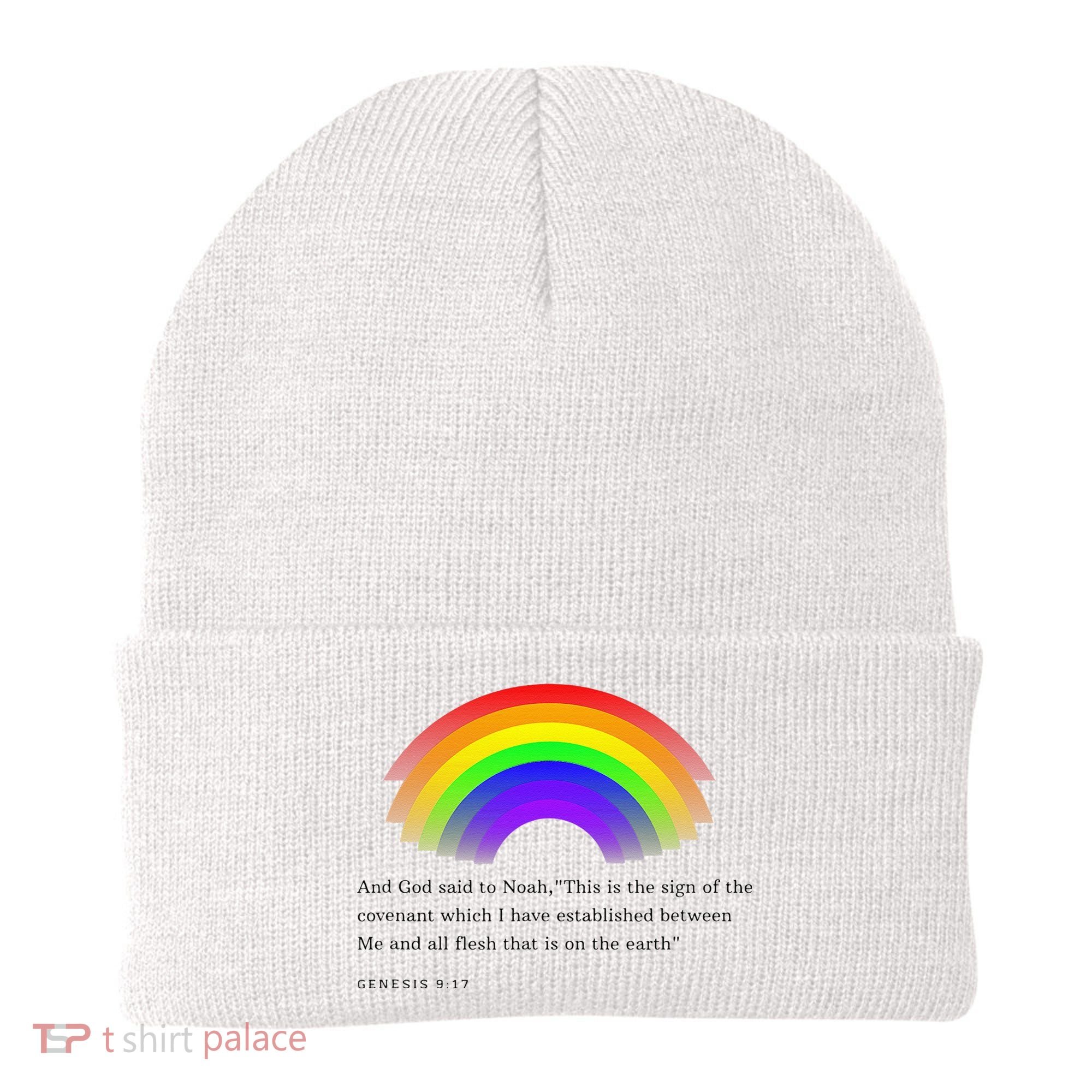 Christian Rainbow Scripture Beanie