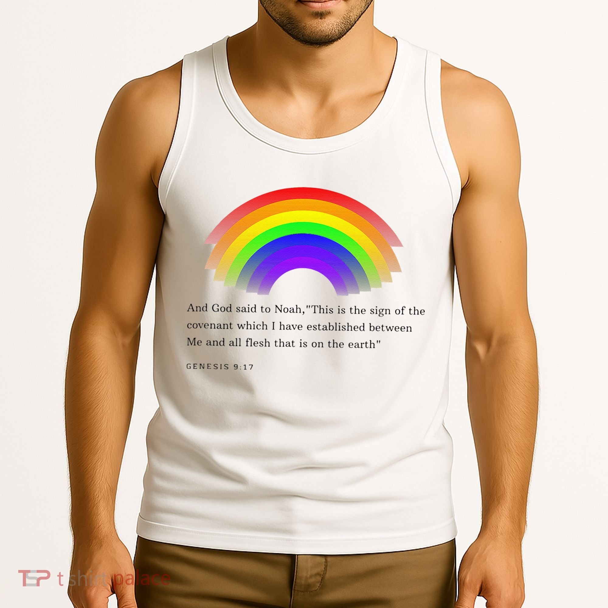 Christian Rainbow Scripture Tank Top