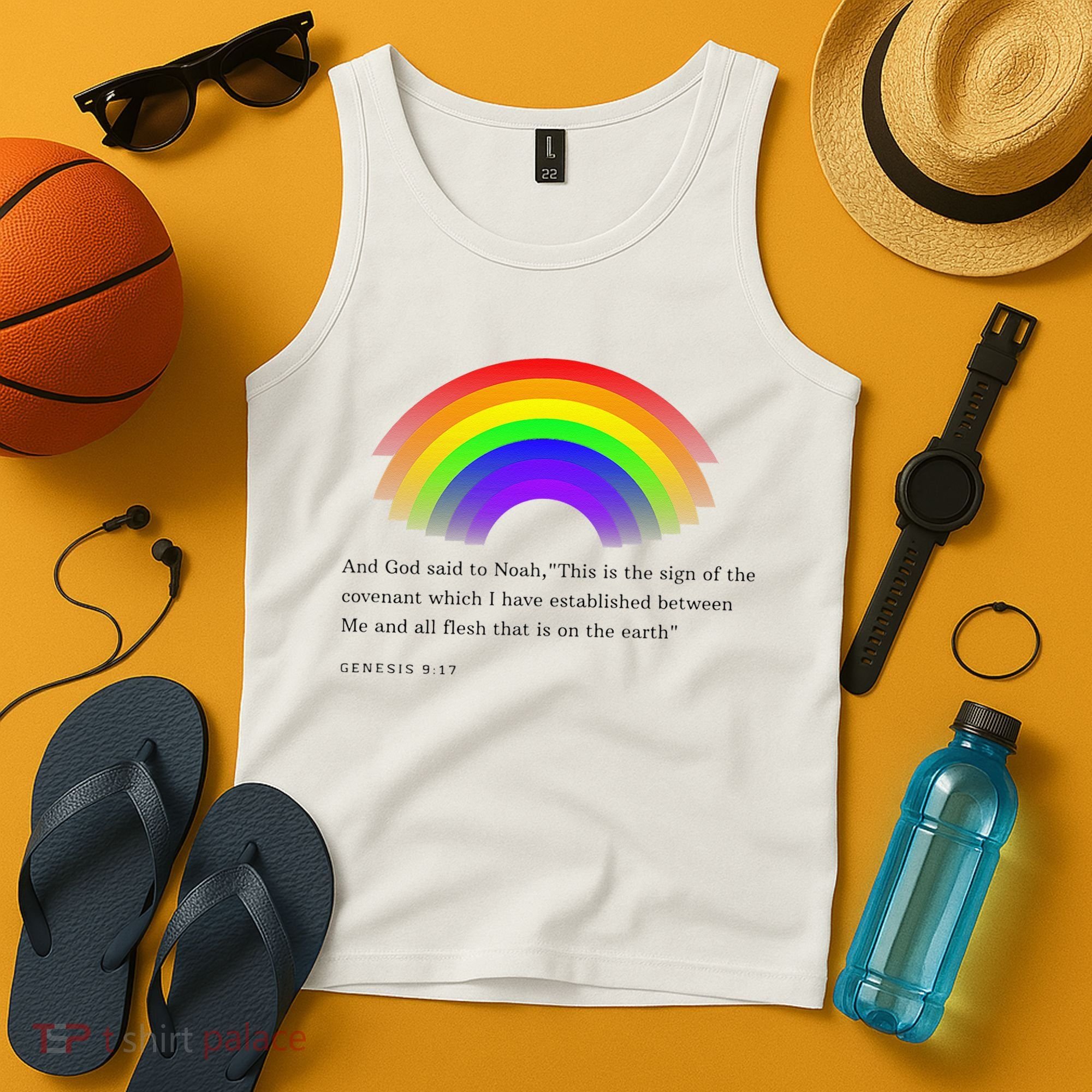 Christian Rainbow Scripture Tank Top