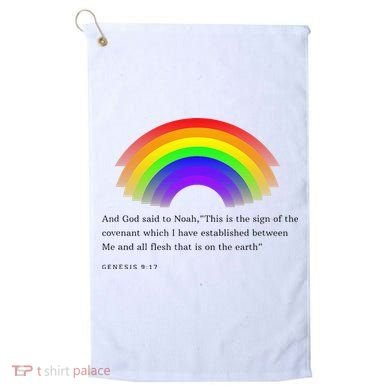 Christian Rainbow Scripture Golf Towel