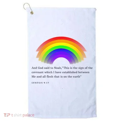 Christian Rainbow Scripture Golf Towel