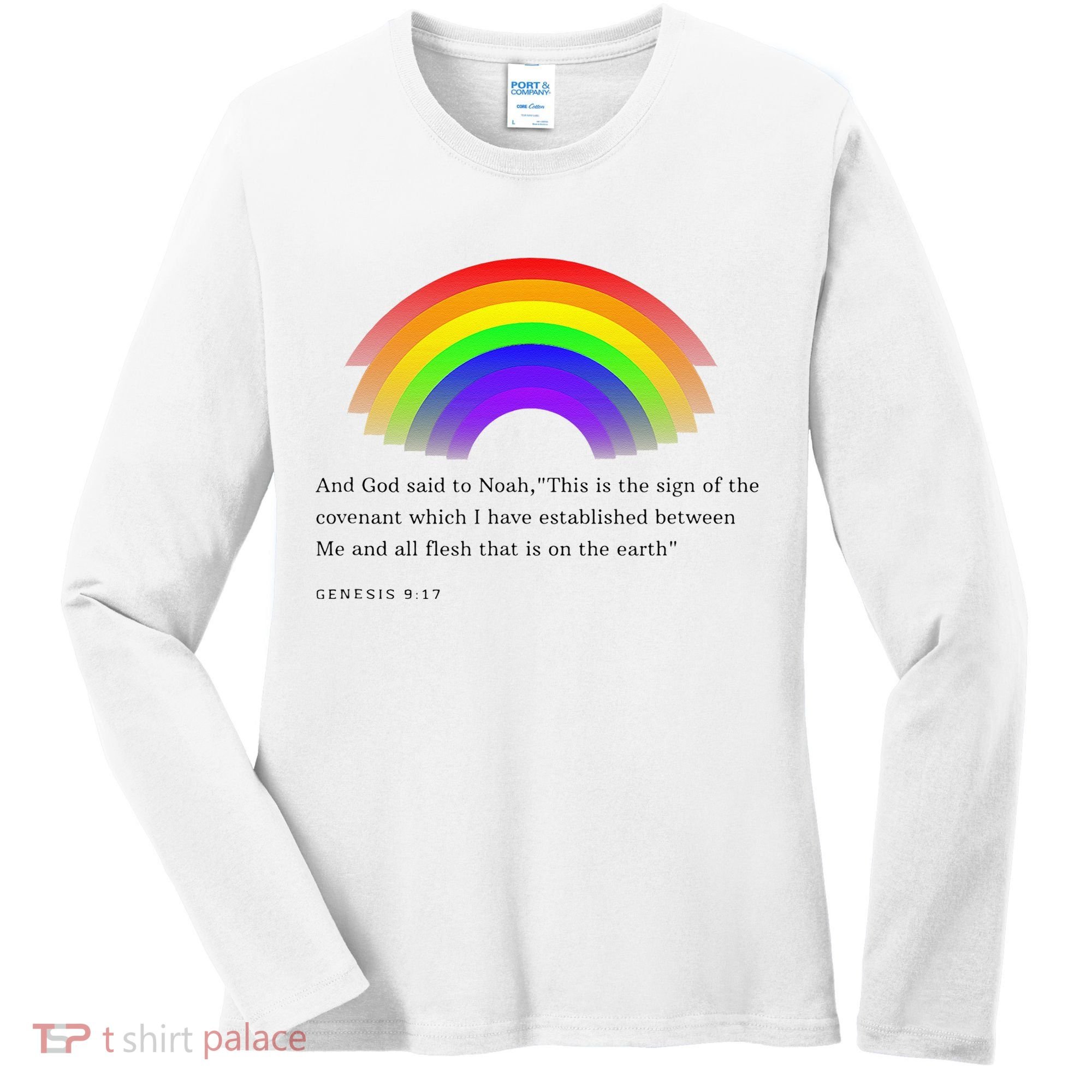 Christian Rainbow Scripture Women's Long Sleeve Shirt