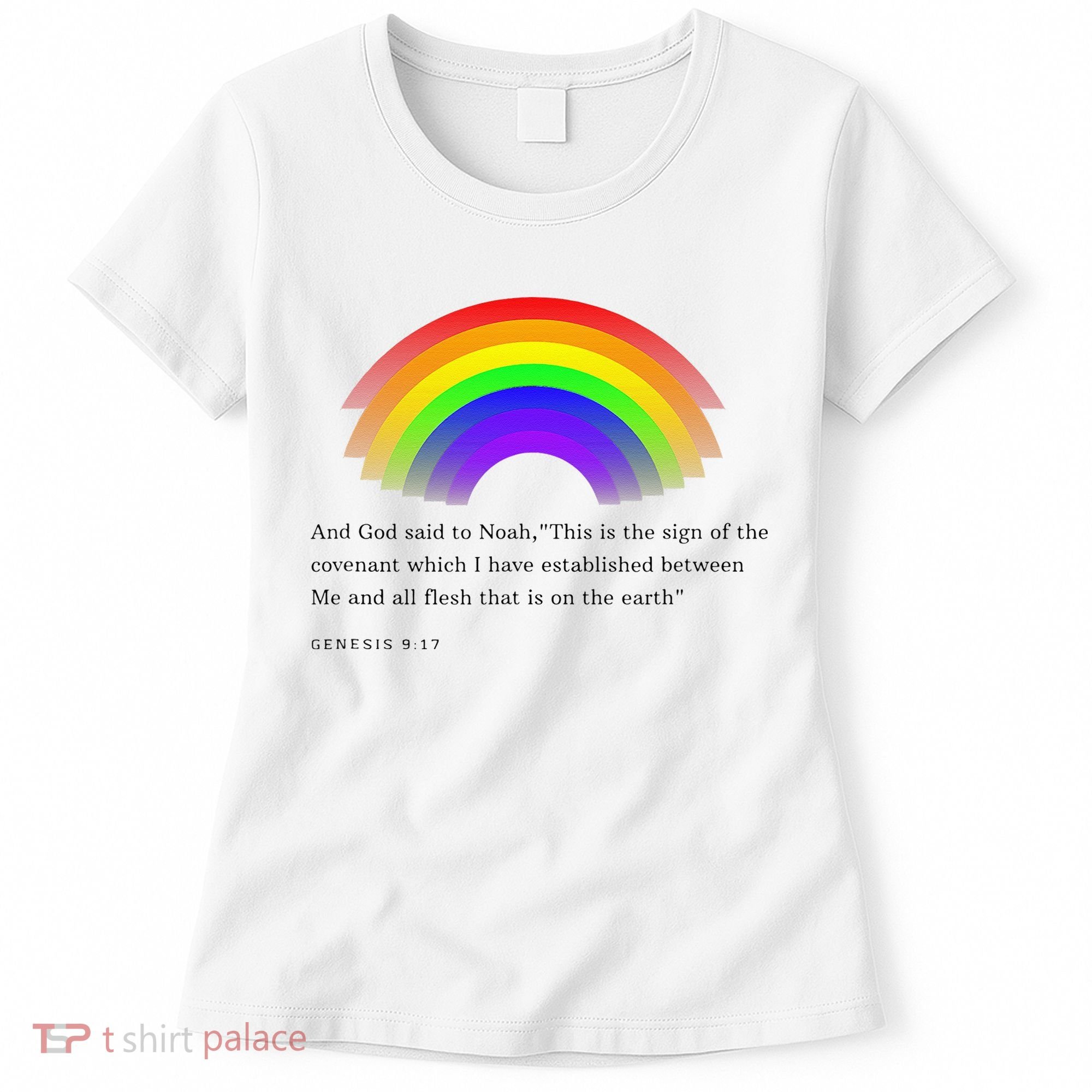 Christian Rainbow Scripture Women's T-Shirt