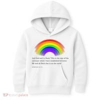 Christian Rainbow Scripture Kids Hoodie thumb 0