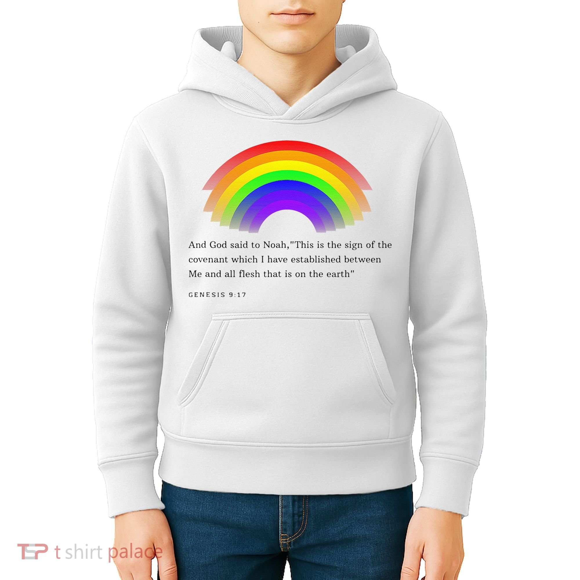 Christian Rainbow Scripture Kids Hoodie