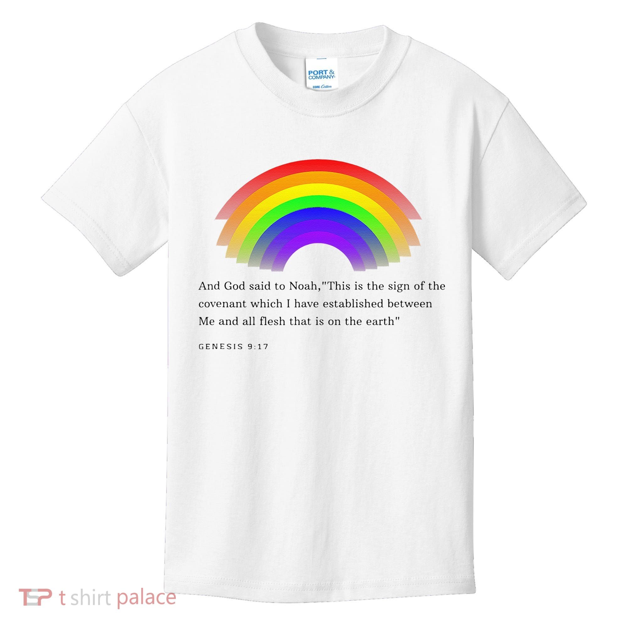 Christian Rainbow Scripture Kids T-Shirt