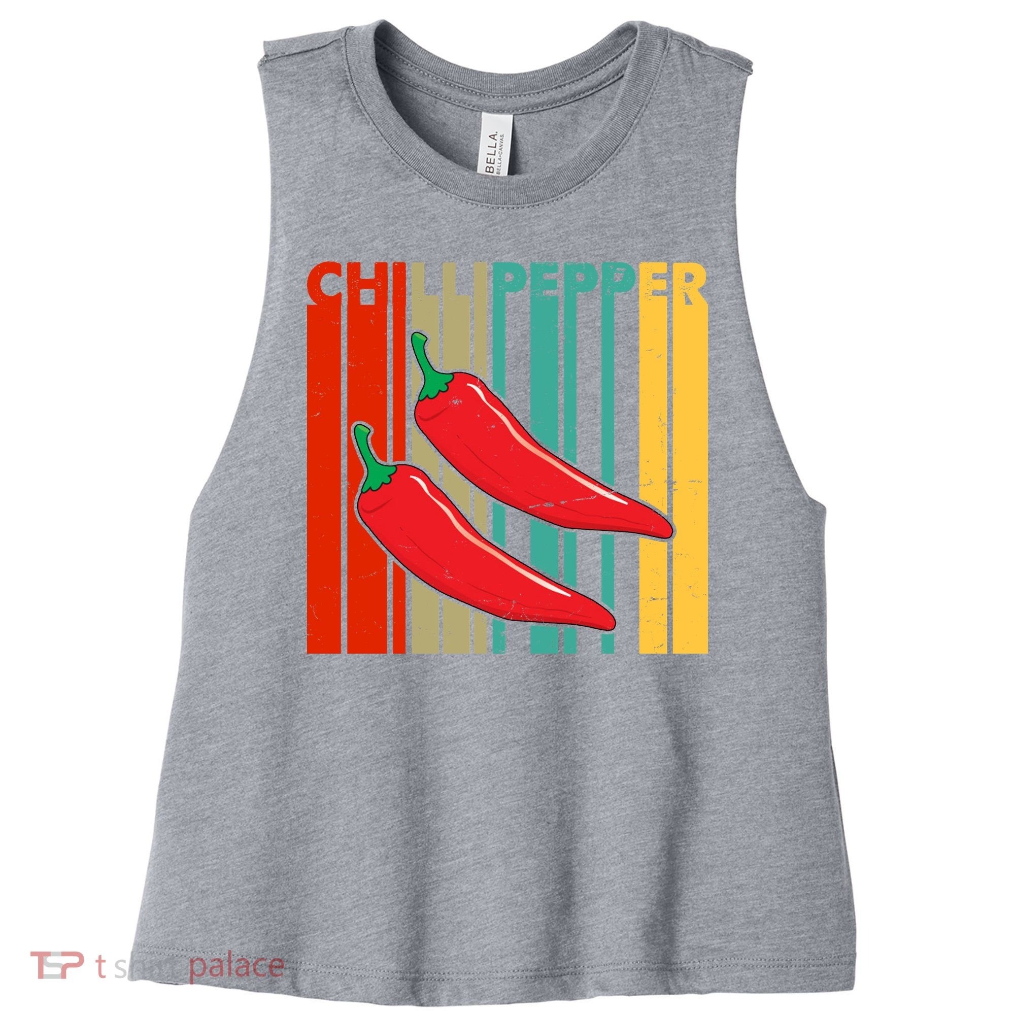 Chillipepper Retro Sunset Women's Racerback Cropped Tank