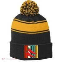 Chillipepper Retro Sunset Stripe Pom Pom Beanie thumb 0