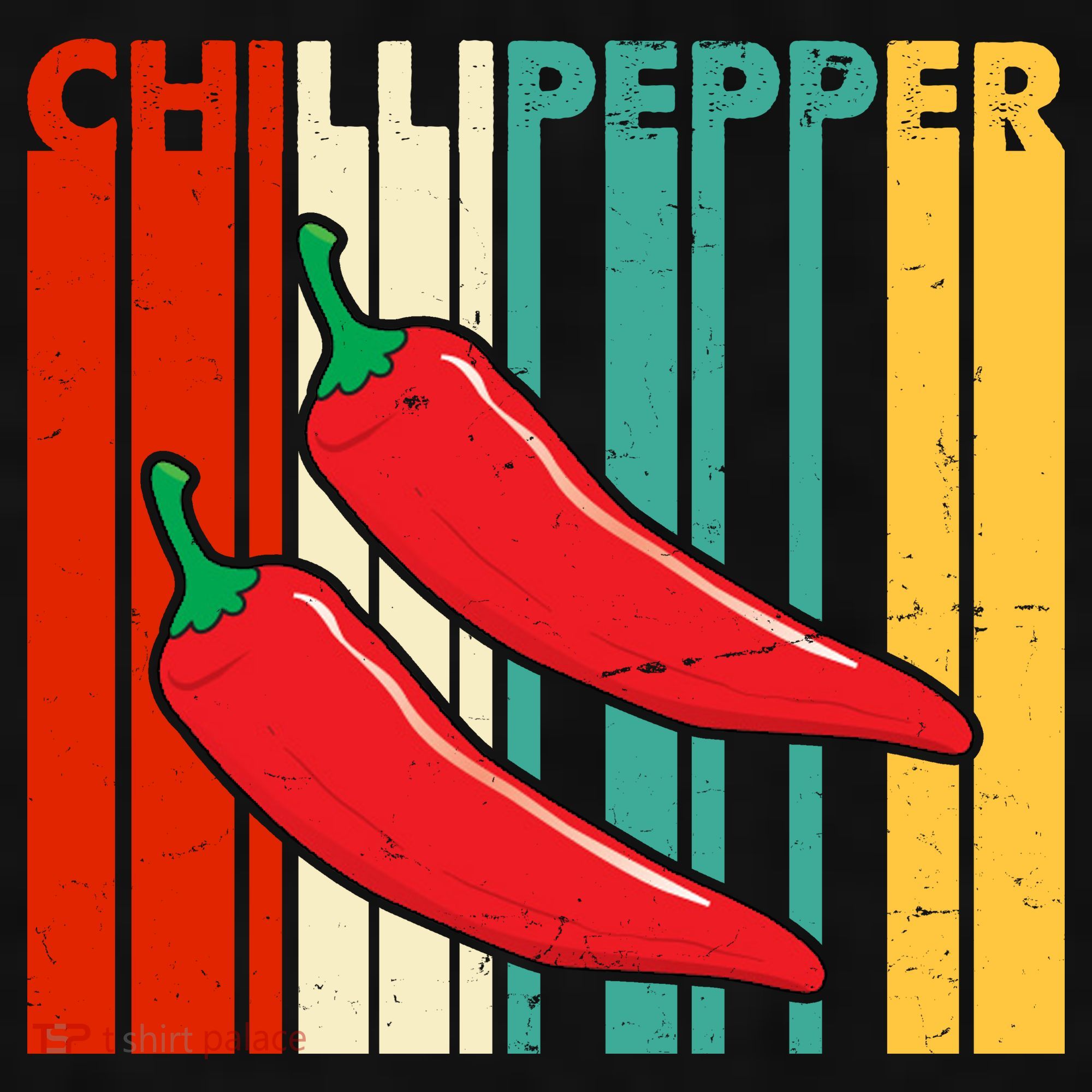 Chillipepper Retro Sunset Ladies PosiCharge Tri-Blend Wicking Tank
