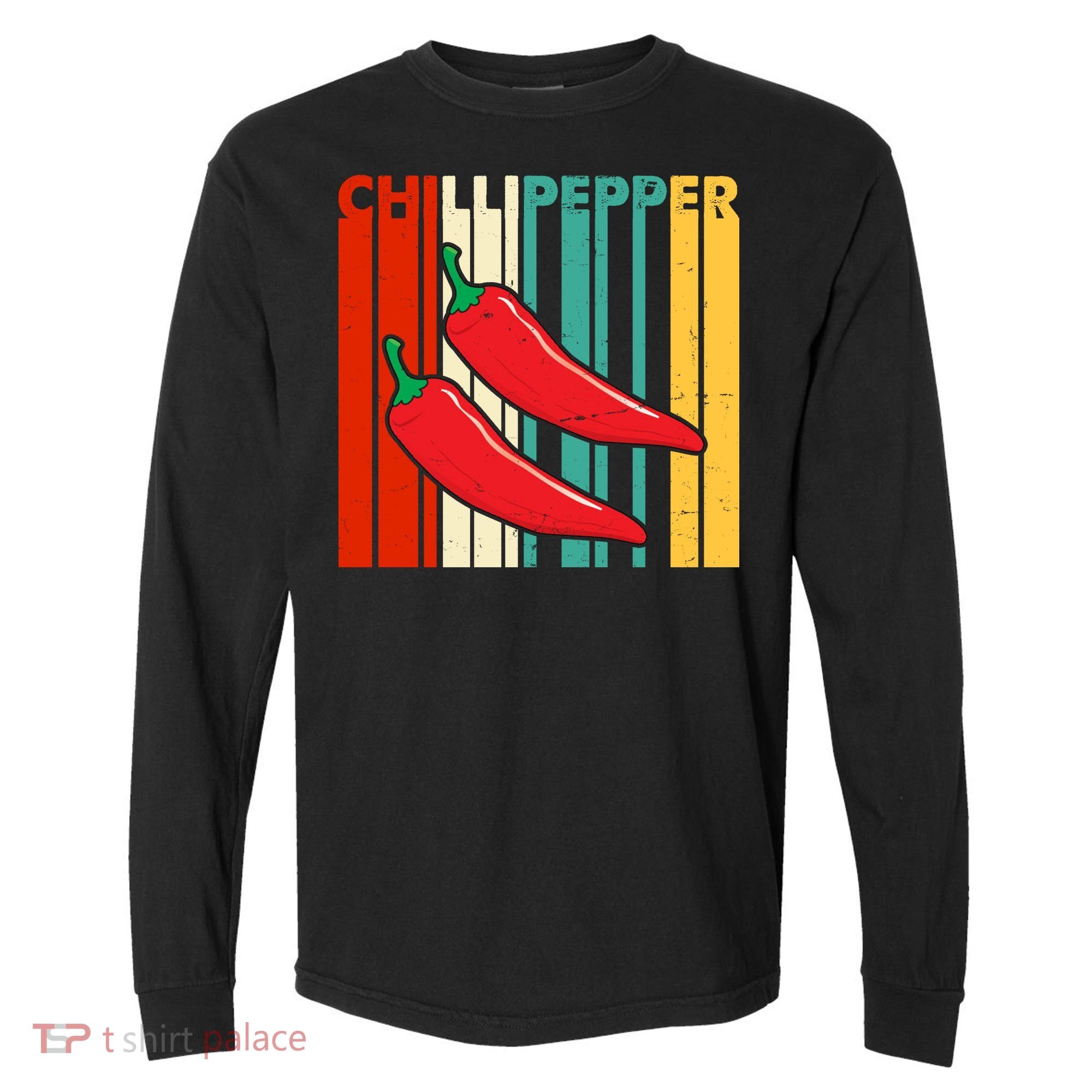 Chillipepper Retro Sunset Comfort Colors Heavyweight Long Sleeve T-Shirt