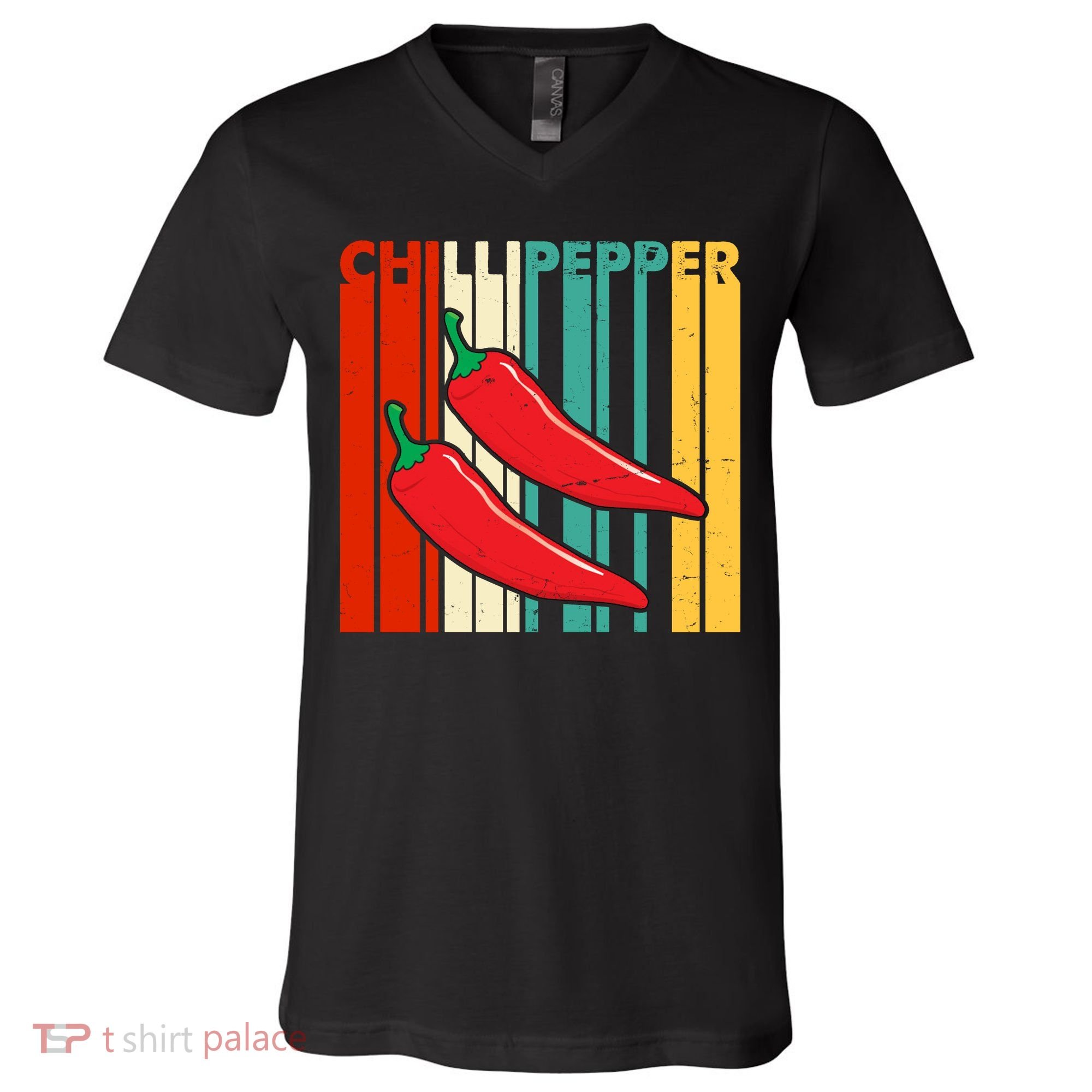 Chillipepper Retro Sunset V-Neck T-Shirt