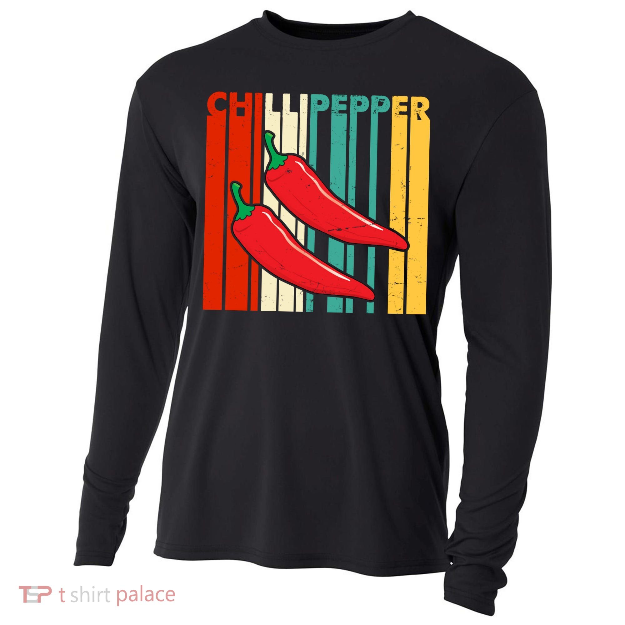Chillipepper Retro Sunset Cooling Performance Long Sleeve Crew