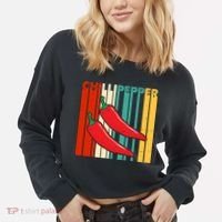 Chillipepper Retro Sunset Cropped Pullover Crew thumb 2