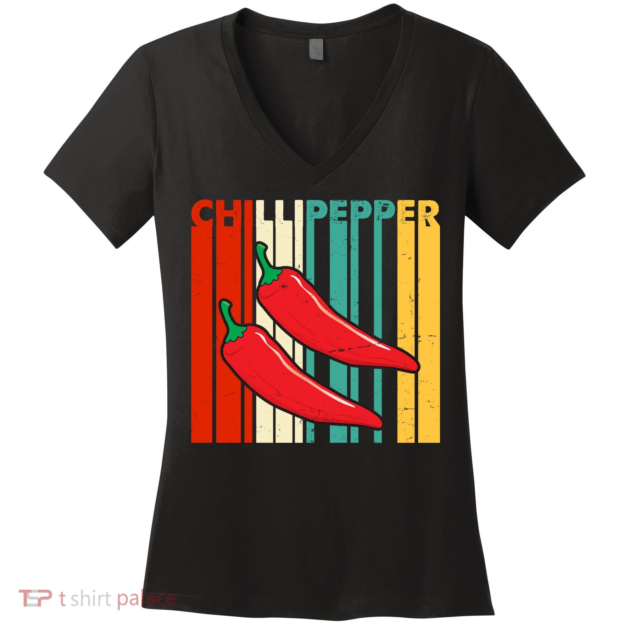 Chillipepper Retro Sunset Women's V-Neck T-Shirt