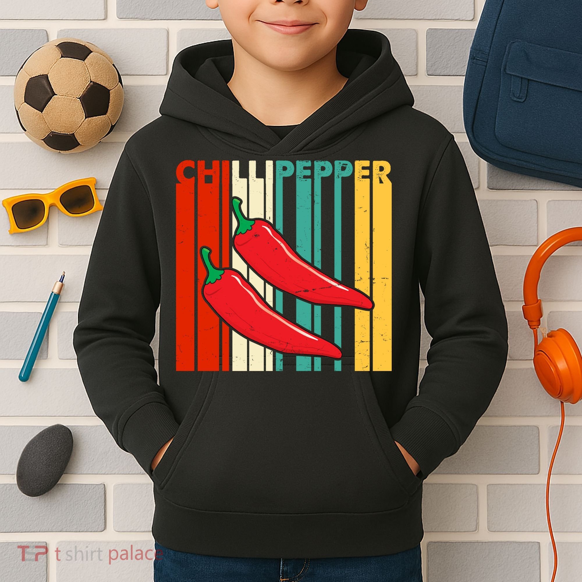 Chillipepper Retro Sunset Kids Hoodie
