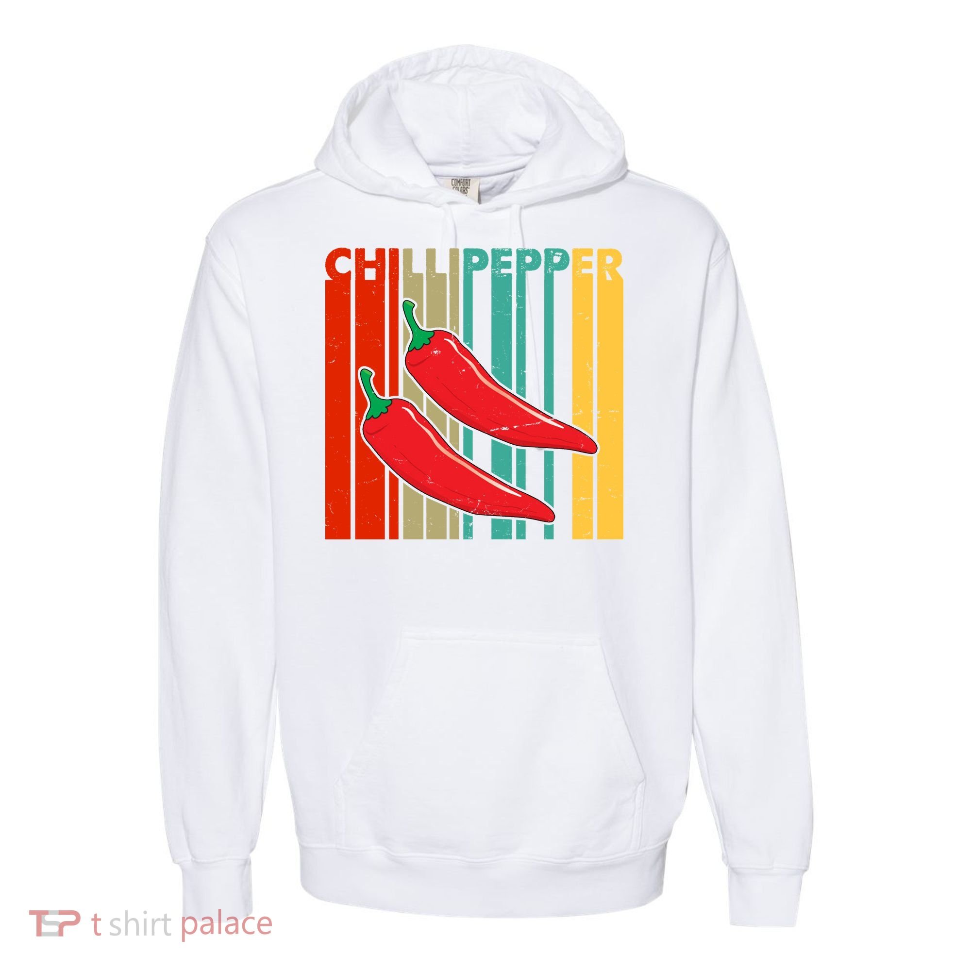 Chillipepper Retro Sunset Comfort Colors Garment-Dyed Hooded Sweatshirt