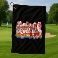 Cool Roller Skating Skate 1970S Retro Golf Towel thumb 1