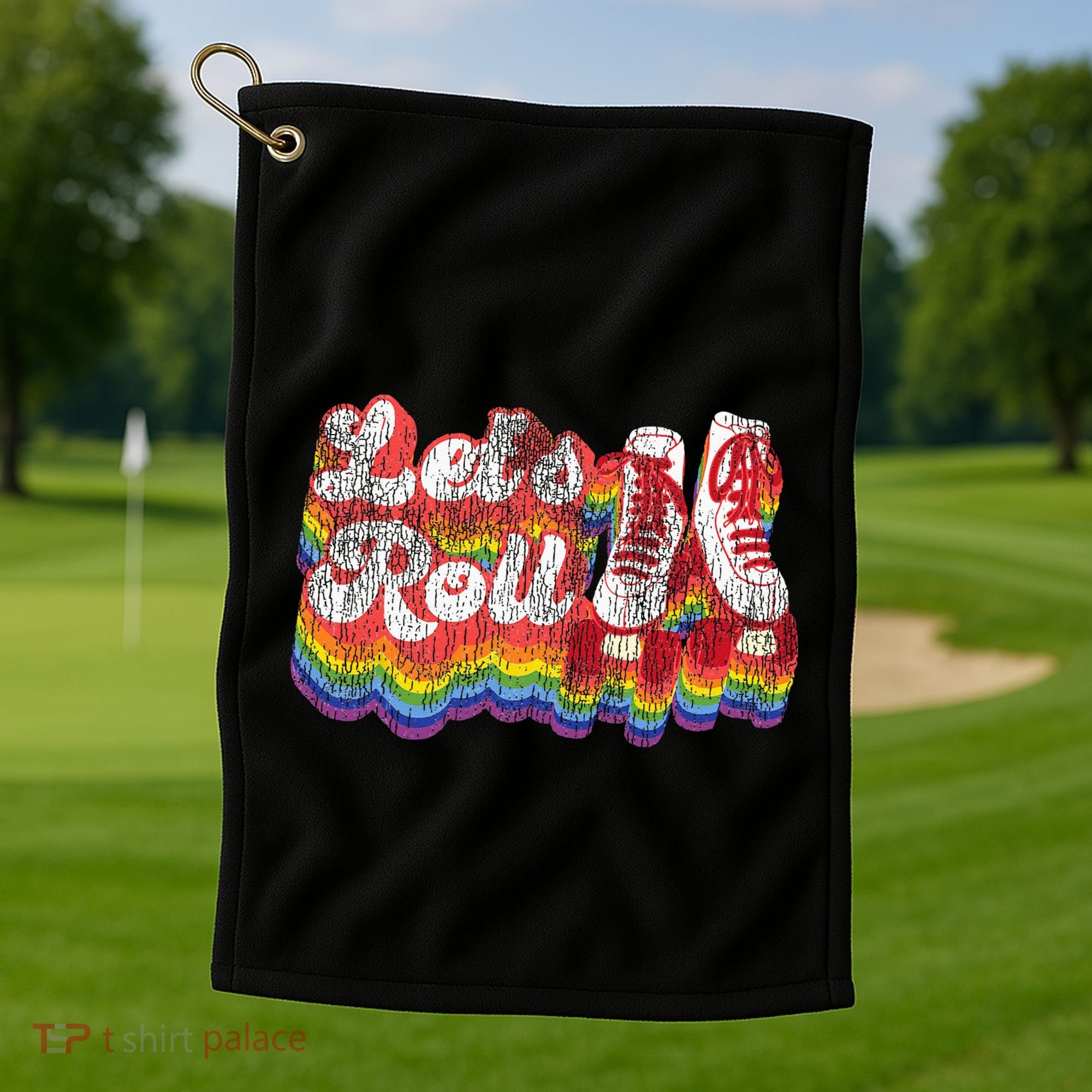 Cool Roller Skating Skate 1970S Retro Golf Towel