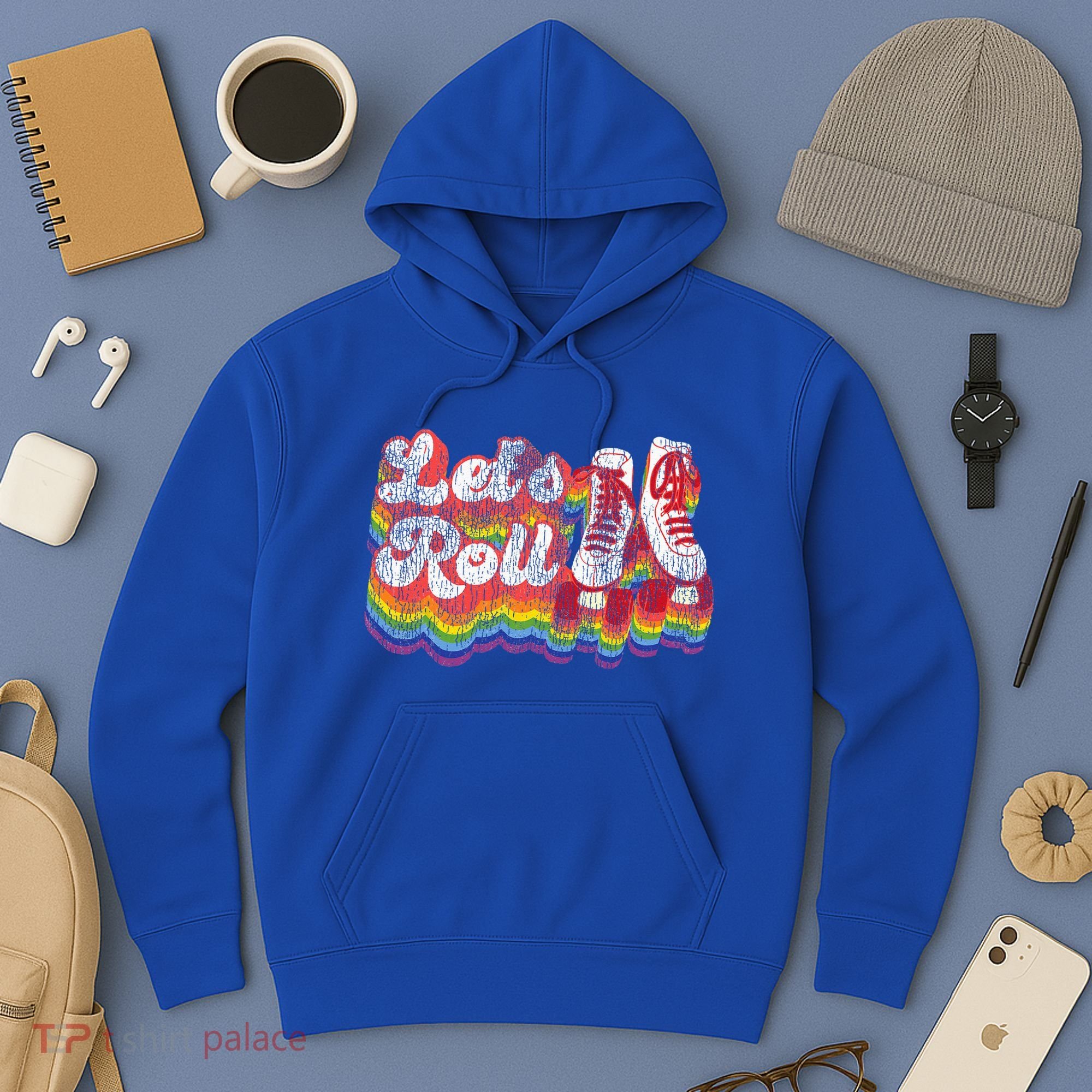 Cool Roller Skating Skate 1970S Retro Hoodie
