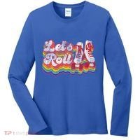 Cool Roller Skating Skate 1970S Retro Women's Long Sleeve Shirt thumb 0