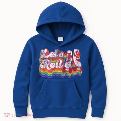 Cool Roller Skating Skate 1970S Retro Kids Hoodie